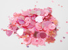 Decoratiemateriaal - glitters - Artemio - pailletten en kralen - roze - set van 5x 5 gr