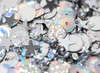 Decoratiemateriaal - glitters - Artemio - pailletten en kralen - zilver - set van 5x 5 gr