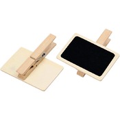 Hout - Wasknijpers Met Krijtbord 12St