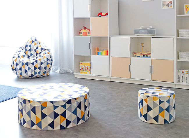 Zitkussen - Poef - Klein - Driehoekjes - Per Stuk