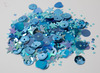 Decoratiemateriaal - glitters - Artemio - pailletten en kralen - blauw - set van 5x 5 gr