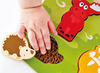 Puzzel - Hape - tactiele puzzel - bosdieren