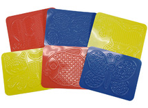 Krasplaten - huisdieren - groot - set van 6 assorti