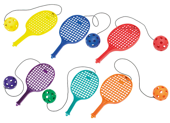 Balspellen - Rackets Met Bal - Elastobal - Set Van 6 Assorti