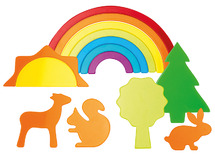 Lichtbord - regenboogwereld - natuur - zon - bomen - dieren - acryl - per set