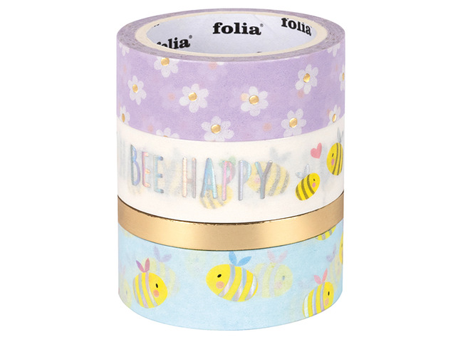 Kleefband - Maskingtape - Folia - Bees Gold - Set Van 4