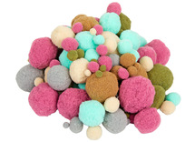 Pompons - natuurlijke kleuren - set van 300