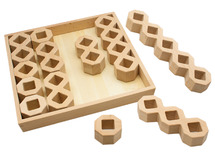 Bouwset - honingraat blokken - hexagon - hout - per set