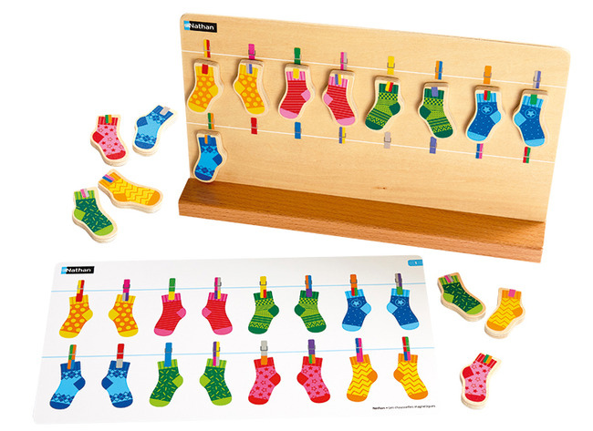 Kleuren En Vormen - Spel - Nathan - Sokken Sorteren - Per Spel