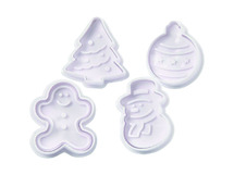Uitsteekvormen - Kerst - kunststof - boetseren - set van 4 assorti
