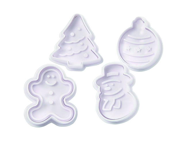 Uitsteekvormen - Kerst - Kunststof - Boetseren - Set Van 4 Assorti