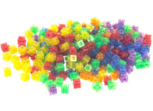 Constructie - kunststof - linking cubes - transparant - klasset - set van 300