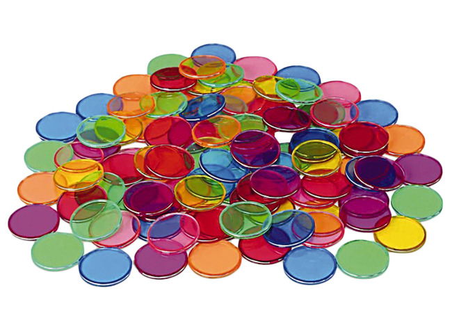 Speelschijven - Shaw Magnets Magnetic Counting Chip Tub - 2 Cm - Kunststof - Magnetisch - Transparant - Gekleurd - Voor Lichtbord - Set Van 500 Assorti