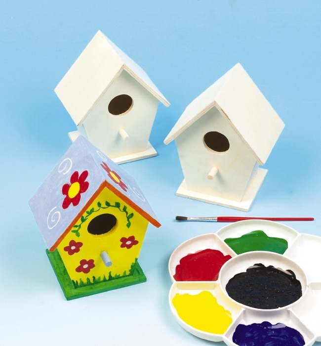 Hout - Vogelhuisjes - Set Van 4