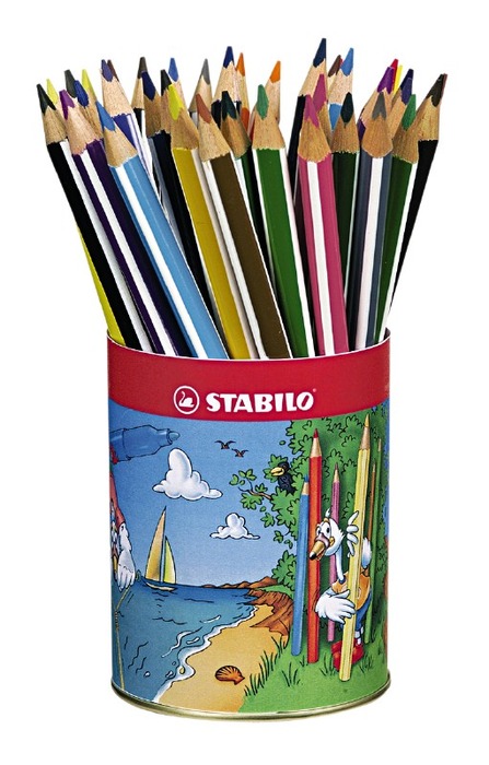 Potloden - Kleurpotloden - Stabilo Trio Thick - Driehoekig - Dik - Koker - Set Van 38 Assorti