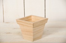 Hout - Bloempot - Rechte Rand - P/St