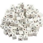 Kralen - letterkralen - wit - alfabet - XL - set van 96 assorti