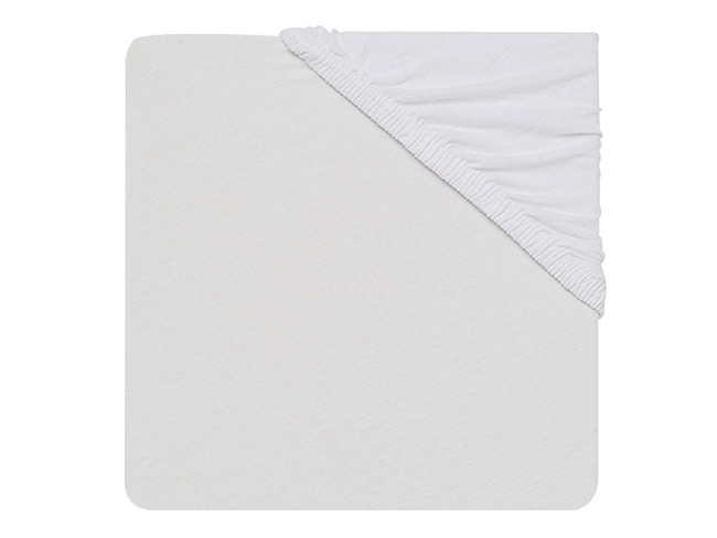 Hoeslakens - Jollein Jersey - 60 X 120 Cm - Effen - Wit - Per Stuk
