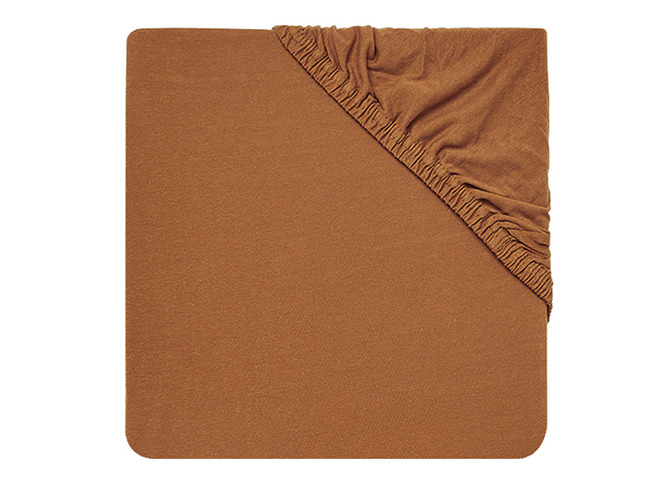Hoeslakens - Jollein Jersey - 60 X 120 Cm - Effen - Caramel - Per Stuk