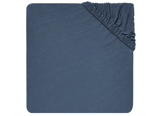 Hoeslakens - Jollein Jersey - 60 X 120 Cm - Effen - Jeans Blue - Per Stuk