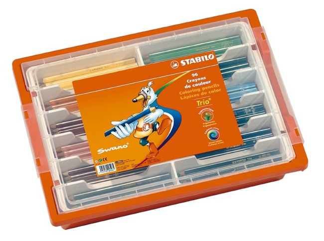 Potloden - Kleurpotloden - Stabilo Trio Thick - Driehoekig - Dik - Kist - Voordeelpakket - Set Van 96 Assorti