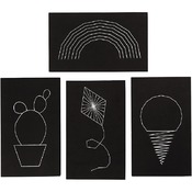Foamplaten - String Art - zwart - set van 16