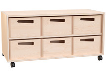 Naturo - S kast, 6 grote kisten, open, met wielen