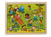 Puzzel - themapuzzel - leefwereld - 9 stukjes per puzzel - hout - set van 4 assorti