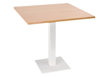 Tafel - Centrale Voet - Vierkant - 60 cm x 60 cm x 76 cm - onderstel ral 1033 (donkergeel) - blad beuk - per stuk