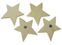 Hout - Vormen - Magnetisch - 5 Cm - ster - Set/4