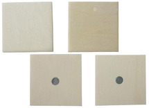 Hout - Vormen - Magnetisch - 5 Cm - vierkant - Set/4
