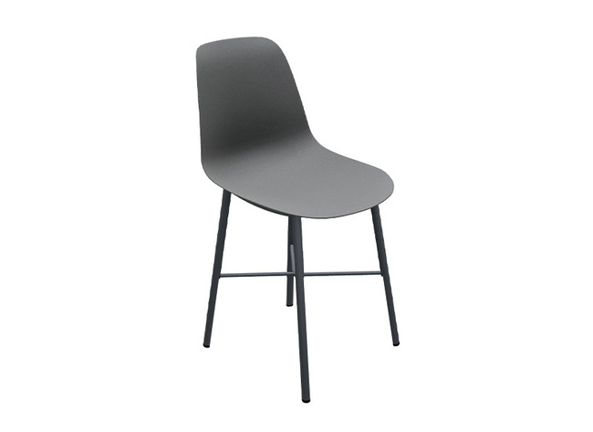 Stoel - Cross - Onderstel Grijs - Kuip Grijs - Per Stuk