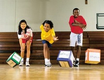 Spelaccessoires - dobbelstenen - Spordas Move Cubes - 14,5 cm - gekleurd - met pochetten - per stuk