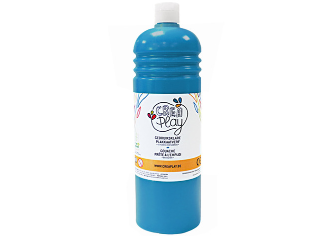 Verf - Plakkaatverf - Creaplay - 1 L - Blauw Licht - Per Stuk