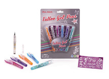 Schmink - Tattoo - Gelpennen 6 assorti