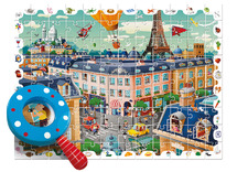 Puzzel - detectieve puzzel - Ludattica - de stad - 50 x 70 cm - met vergrootglas - per set