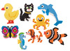 Strijkkralen - midi - pinborden - dieren - set van 8