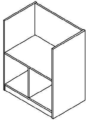 Kast, Cube, 2vak Zitbank, Leuning