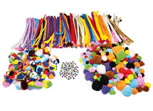 Decoratie - basismaterialen - knutselmaterialen - essentials voordeelpakket - set van 900 assorti