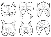 Maskers - helden - set van 12