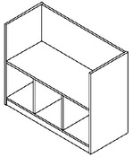 Kast, Cube, 3Vak Zitbank, Leuning