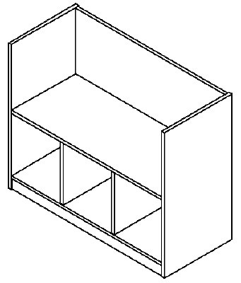 Kast, Cube, 3vak Zitbank, Leuning