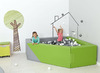 Ballenbad - hoek - hoog - 200 x 200 cm - per stuk