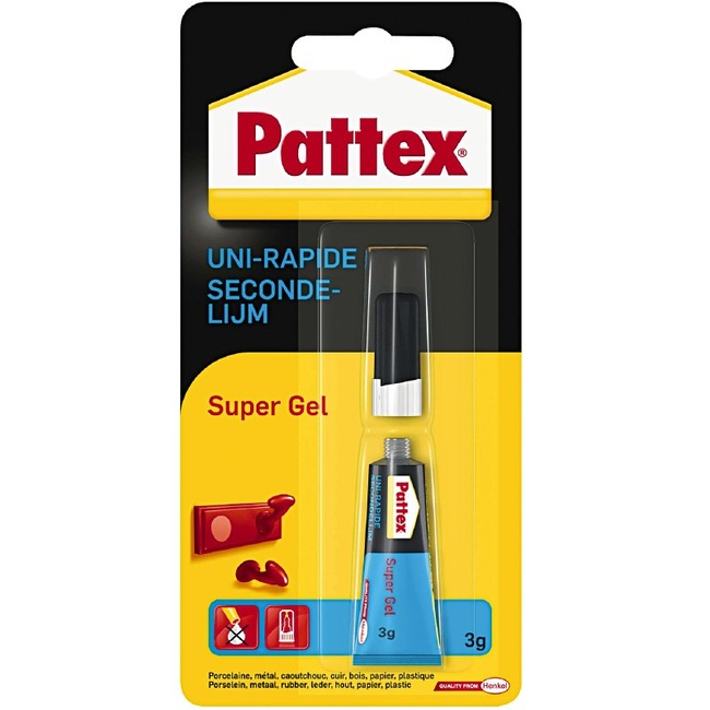 Lijm - Secondelijm - Pattex - Super Gel - 3 G - Per Stuk