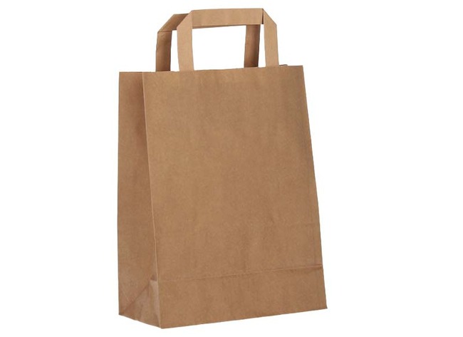 Zakken - Kraftpapier - Met Handvat - 32 X 42 X 14 Cm - Bruin - Set Van 25