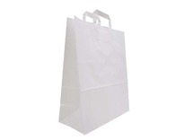 Zakken - kraftpapier - met handvat - 32 x 42 x 14 cm - wit - set van 25
