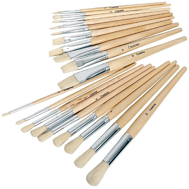Penselen - Plat - Rond - Voordeelpakket - Set Van 80 Assorti