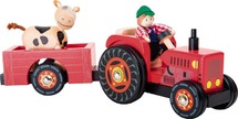 Boerderij - Traktor Met Kar Boer En Koe