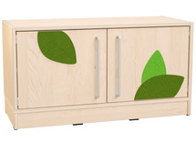 Naturo - S kast met 1 legplank, deuren met metalen handvat en applicatie, met plint