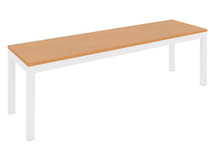 Zitbank - Metaal Dikke Poten - 120 cm x 40 cm x 42 cm - onderstel ral 7037 (donkergrijs) - blad beuk - per stuk